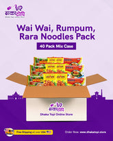 Rara, Rum Pum & Wai Wai Mix Pack deal - 40 packs | Nepali Noodles Dhaka Topi USA
